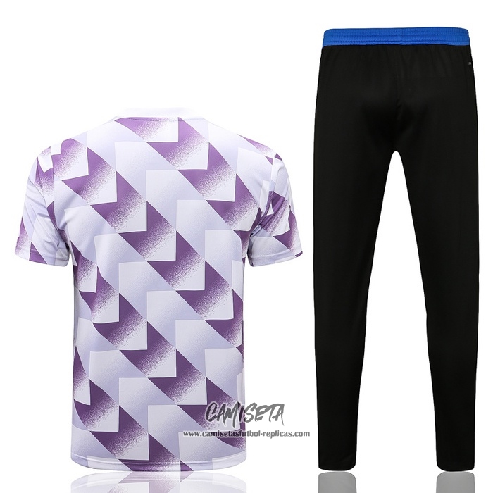 Chandal del Real Madrid 2022-2023 Manga Corta Blanco y Purpura